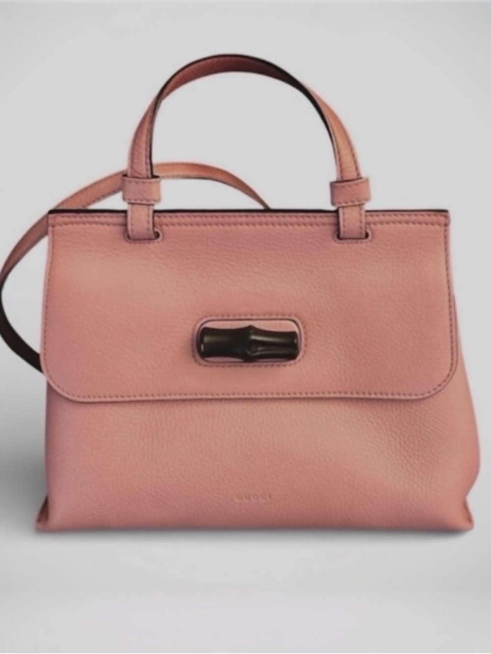 Gucci bamboo daily dusty rose blush pink Ladies Pink Leather Top-Handle Bag
